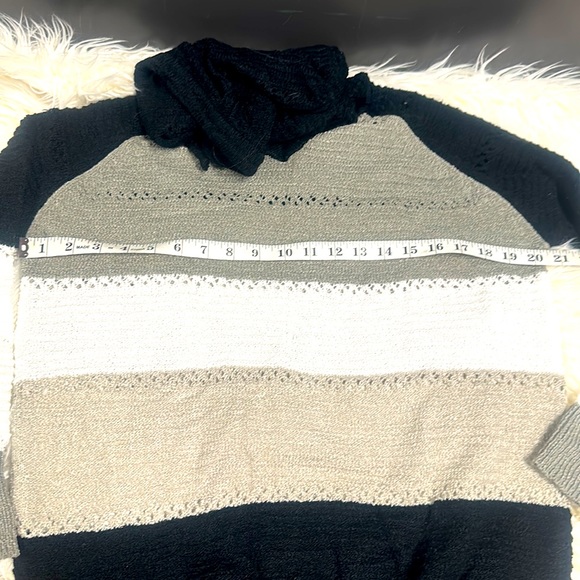 Multicolor soft knit hoodie sweater M - Picture 4 of 5